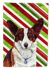 Load image into Gallery viewer, Corgi Candy Cane Holiday Christmas  Flag Canvas House Size