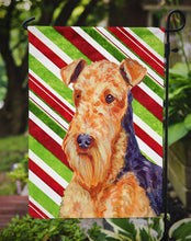Load image into Gallery viewer, Airedale Candy Cane Holiday Christmas  Garden Flag – Decorative Outdoor Yard Flag
