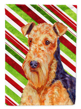 Load image into Gallery viewer, Airedale Candy Cane Holiday Christmas  Garden Flag – Decorative Outdoor Yard Flag