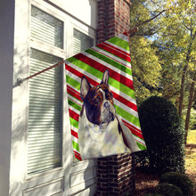 Load image into Gallery viewer, French Bulldog Candy Cane Holiday Christmas  Flag Canvas House Size