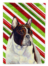 Load image into Gallery viewer, French Bulldog Candy Cane Holiday Christmas  Flag Canvas House Size