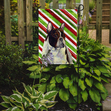 Load image into Gallery viewer, French Bulldog Candy Cane Holiday Christmas  Garden Flag – Decorative Outdoor Yard Flag