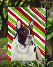 Load image into Gallery viewer, French Bulldog Candy Cane Holiday Christmas  Garden Flag – Decorative Outdoor Yard Flag