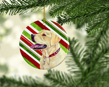 Load image into Gallery viewer, Labrador Candy Cane Holiday Christmas Ornament - Round Ceramic Ornament – Artist-Designed Keepsake Decoration LH9248