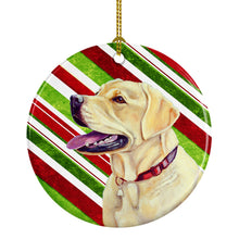Load image into Gallery viewer, Labrador Candy Cane Holiday Christmas Ornament - Round Ceramic Ornament – Artist-Designed Keepsake Decoration LH9248