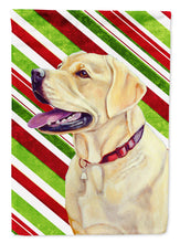 Load image into Gallery viewer, Labrador Candy Cane Holiday Christmas  Flag Canvas House Size