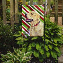 Load image into Gallery viewer, Labrador Candy Cane Holiday Christmas  Garden Flag – Decorative Outdoor Yard Flag