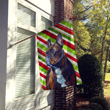 Load image into Gallery viewer, French Bulldog Candy Cane Holiday Christmas  Flag Canvas House Size