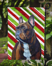 Load image into Gallery viewer, French Bulldog Candy Cane Holiday Christmas  Garden Flag – Decorative Outdoor Yard Flag