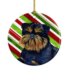 Load image into Gallery viewer, Brussels Griffon Candy Cane Holiday Christmas Ornament - Round Ceramic Ornament – Artist-Designed Keepsake Decoration LH9253