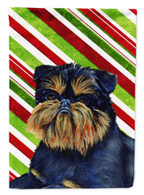 Load image into Gallery viewer, Brussels Griffon Candy Cane Holiday Christmas  Flag Canvas House Size