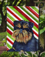 Load image into Gallery viewer, Brussels Griffon Candy Cane Holiday Christmas  Garden Flag – Decorative Outdoor Yard Flag