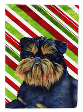 Load image into Gallery viewer, Brussels Griffon Candy Cane Holiday Christmas  Garden Flag – Decorative Outdoor Yard Flag
