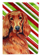 Load image into Gallery viewer, Irish Setter Candy Cane Holiday Christmas  Flag Canvas House Size