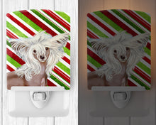 Load image into Gallery viewer, Chinese Crested Candy Cane Holiday Christmas Ceramic Night Light LH9257CNL