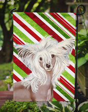 Load image into Gallery viewer, Chinese Crested Candy Cane Holiday Christmas  Garden Flag – Decorative Outdoor Yard Flag