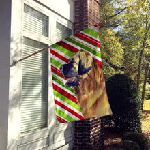 Load image into Gallery viewer, Leonberger Candy Cane Holiday Christmas  Flag Canvas House Size