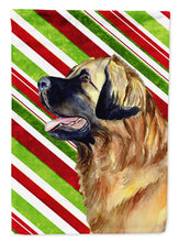Load image into Gallery viewer, Leonberger Candy Cane Holiday Christmas  Flag Canvas House Size
