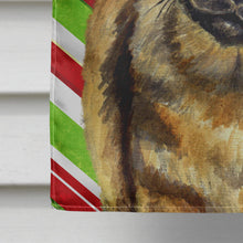 Load image into Gallery viewer, Tibetan Spaniel Candy Cane Holiday Christmas  Flag Canvas House Size
