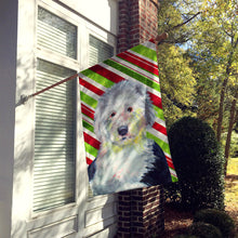 Load image into Gallery viewer, Old English Sheepdog Candy Cane Holiday Christmas  Flag Canvas House Size