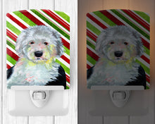 Load image into Gallery viewer, Old English Sheepdog Candy Cane Holiday Christmas Ceramic Night Light LH9261CNL