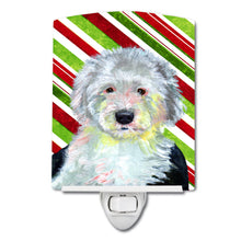 Load image into Gallery viewer, Old English Sheepdog Candy Cane Holiday Christmas Ceramic Night Light LH9261CNL