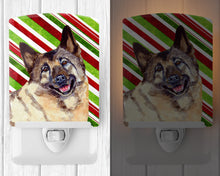 Load image into Gallery viewer, Norwegian Elkhound Candy Cane Holiday Christmas Ceramic Night Light LH9263CNL