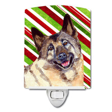 Load image into Gallery viewer, Norwegian Elkhound Candy Cane Holiday Christmas Ceramic Night Light LH9263CNL