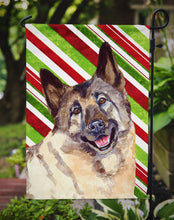 Load image into Gallery viewer, Norwegian Elkhound Candy Cane Holiday Christmas  Garden Flag – Decorative Outdoor Yard Flag