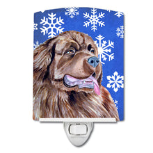 Load image into Gallery viewer, Newfoundland Winter Snowflakes Holiday Ceramic Night Light LH9264CNL