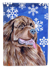 Load image into Gallery viewer, Newfoundland Winter Snowflakes Holiday Garden Flag – Decorative Outdoor Yard Flag
