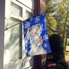Load image into Gallery viewer, Great Dane Winter Snowflakes Holiday Flag Canvas House Size