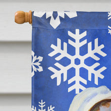 Load image into Gallery viewer, Great Dane Winter Snowflakes Holiday Flag Canvas House Size
