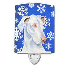 Load image into Gallery viewer, Great Dane Winter Snowflakes Holiday Ceramic Night Light LH9266CNL