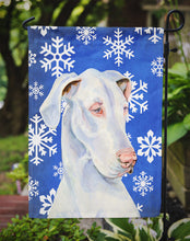 Load image into Gallery viewer, Great Dane Winter Snowflakes Holiday Garden Flag – Decorative Outdoor Yard Flag