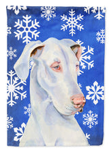 Load image into Gallery viewer, Great Dane Winter Snowflakes Holiday Garden Flag – Decorative Outdoor Yard Flag