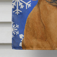 Load image into Gallery viewer, Dachshund Winter Snowflakes Holiday Flag Canvas House Size