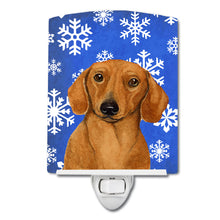 Load image into Gallery viewer, Dachshund Winter Snowflakes Holiday Ceramic Night Light LH9267CNL