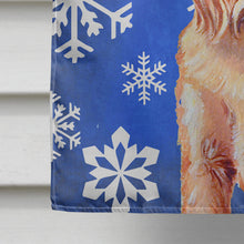 Load image into Gallery viewer, Brussels Griffon Winter Snowflakes Holiday Flag Canvas House Size