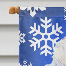 Load image into Gallery viewer, Westie Winter Snowflakes Holiday Flag Canvas House Size