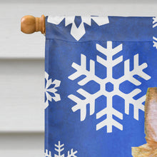Load image into Gallery viewer, Silky Terrier Winter Snowflakes Holiday Flag Canvas House Size