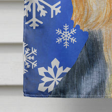 Load image into Gallery viewer, Silky Terrier Winter Snowflakes Holiday Flag Canvas House Size