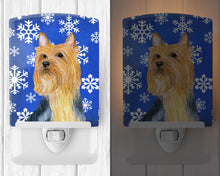 Load image into Gallery viewer, Silky Terrier Winter Snowflakes Holiday Ceramic Night Light LH9271CNL
