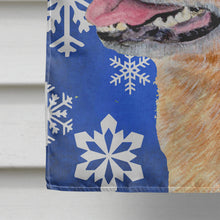 Load image into Gallery viewer, Australian Cattle Dog Winter Snowflakes Holiday Flag Canvas House Size