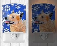 Load image into Gallery viewer, Australian Cattle Dog Winter Snowflakes Holiday Ceramic Night Light LH9272CNL