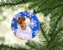 Load image into Gallery viewer, Australian Shepherd Winter Snowflake Holiday Ornament - Round Ceramic Ornament – Artist-Designed Keepsake Decoration LH9273