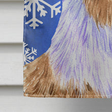 Load image into Gallery viewer, Australian Shepherd Winter Snowflakes Holiday Flag Canvas House Size