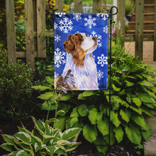 Load image into Gallery viewer, Australian Shepherd Winter Snowflakes Holiday Garden Flag – Decorative Outdoor Yard Flag