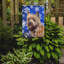 Load image into Gallery viewer, Cairn Terrier Winter Snowflakes Holiday Garden Flag – Decorative Outdoor Yard Flag