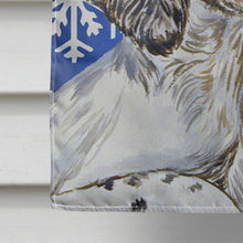 Load image into Gallery viewer, English Setter Winter Snowflakes Holiday Flag Canvas House Size